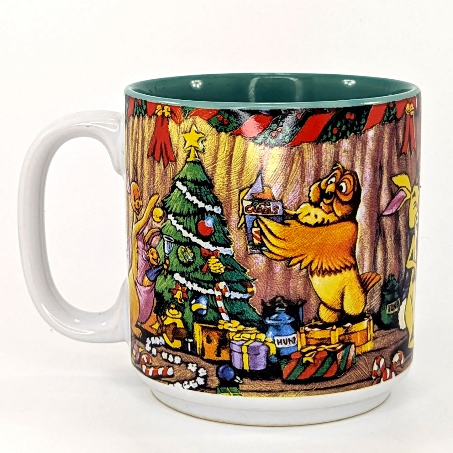 Disney Vintage 1997 Winnie the Pooh Season of Song Christmas Mug 1990s