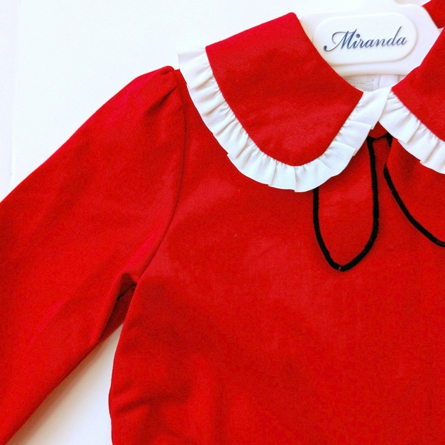 Miranda Baby Girls Red Ruffle Long Sleeve Dress Sz 24 mos NWT