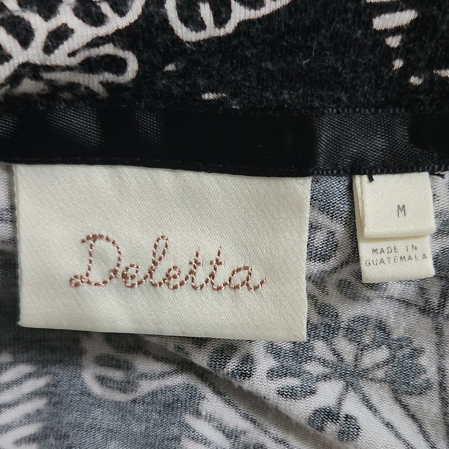 Anthropologie Women's Black & White Draped Lorine Top by Deletta Size M