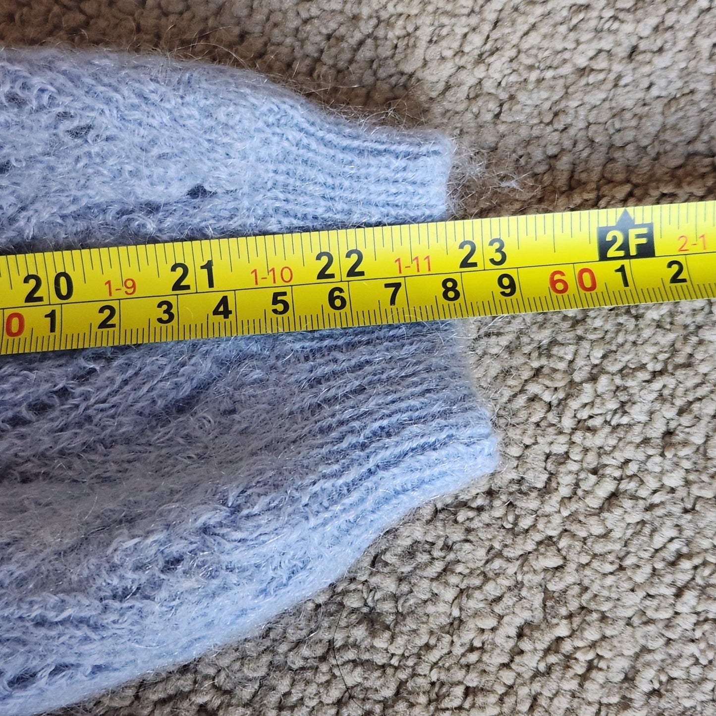 Sezane Women's Diane Jumper Mohair Bishop Sleeve Sweater Light Blue Size M