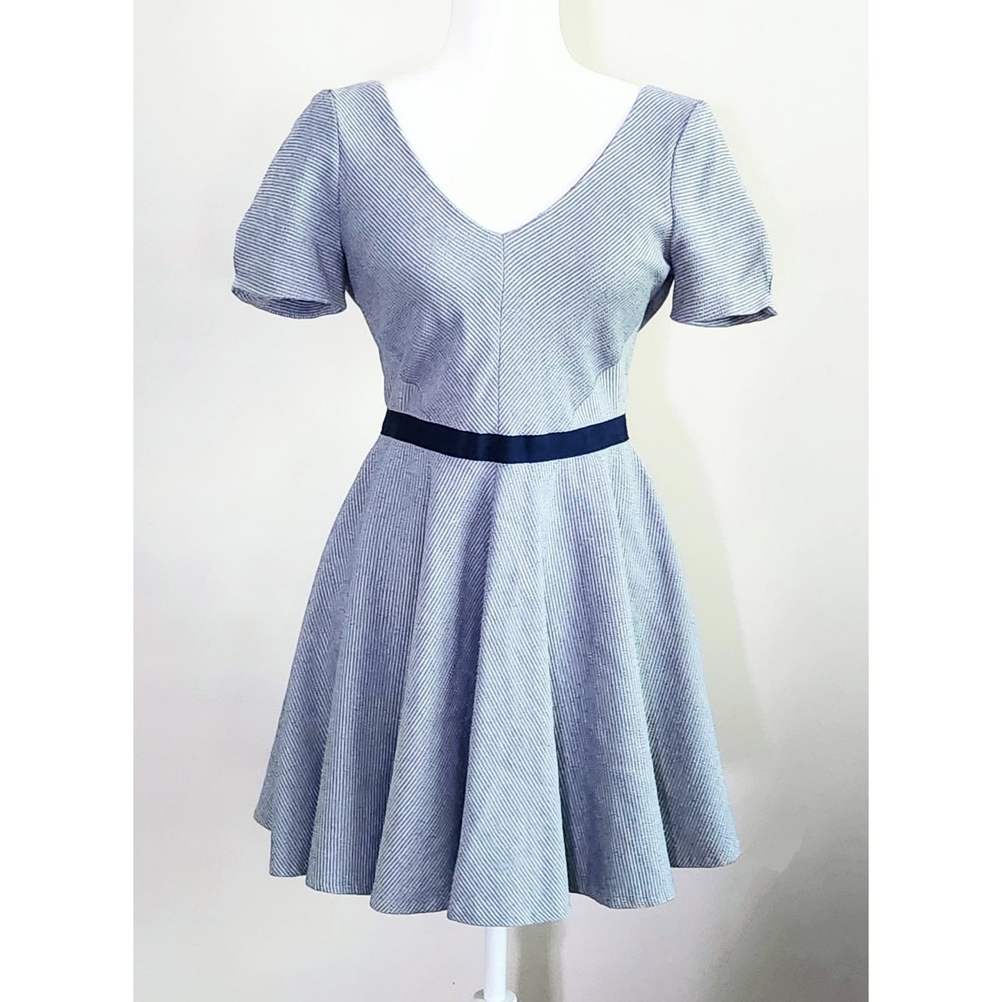 Z Spoke Zac Posen Lord & Taylor Blue & White Striped Dress Size 4