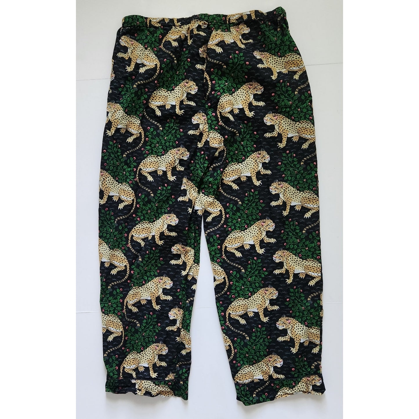 Printfresh Women's Cropped PJ Pajama Pants Organic Cotton Bagheera Print Size XL