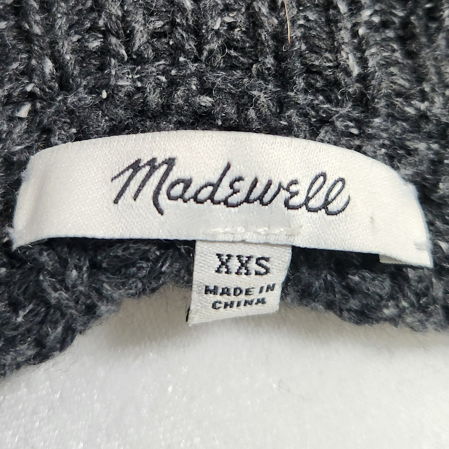 Madewell Pleat-Sleeve Pullover Sweater Ashland Slate | Italian Yarn Silk Blend Textured Knit | Women's Size XXS
