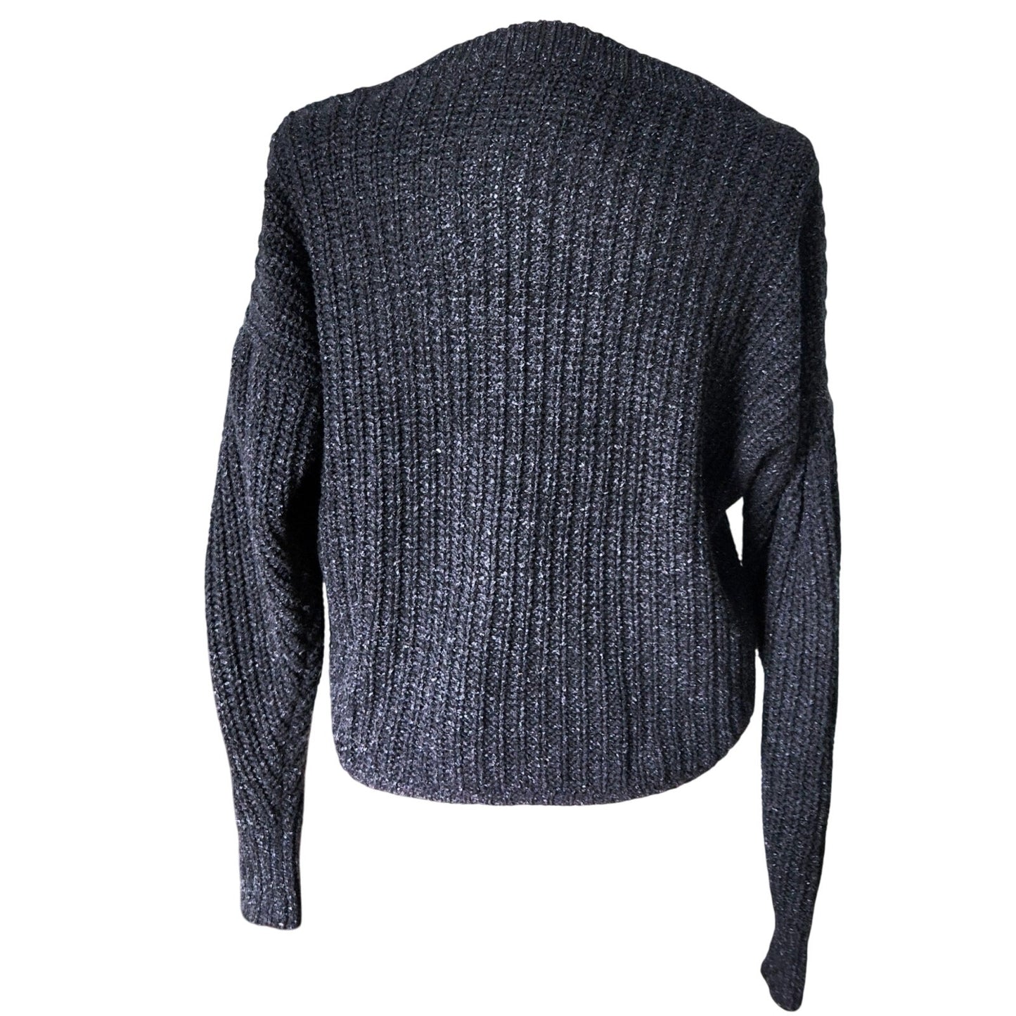 Madewell Pleat-Sleeve Pullover Sweater Ashland Slate | Italian Yarn Silk Blend Textured Knit | Women's Size XXS
