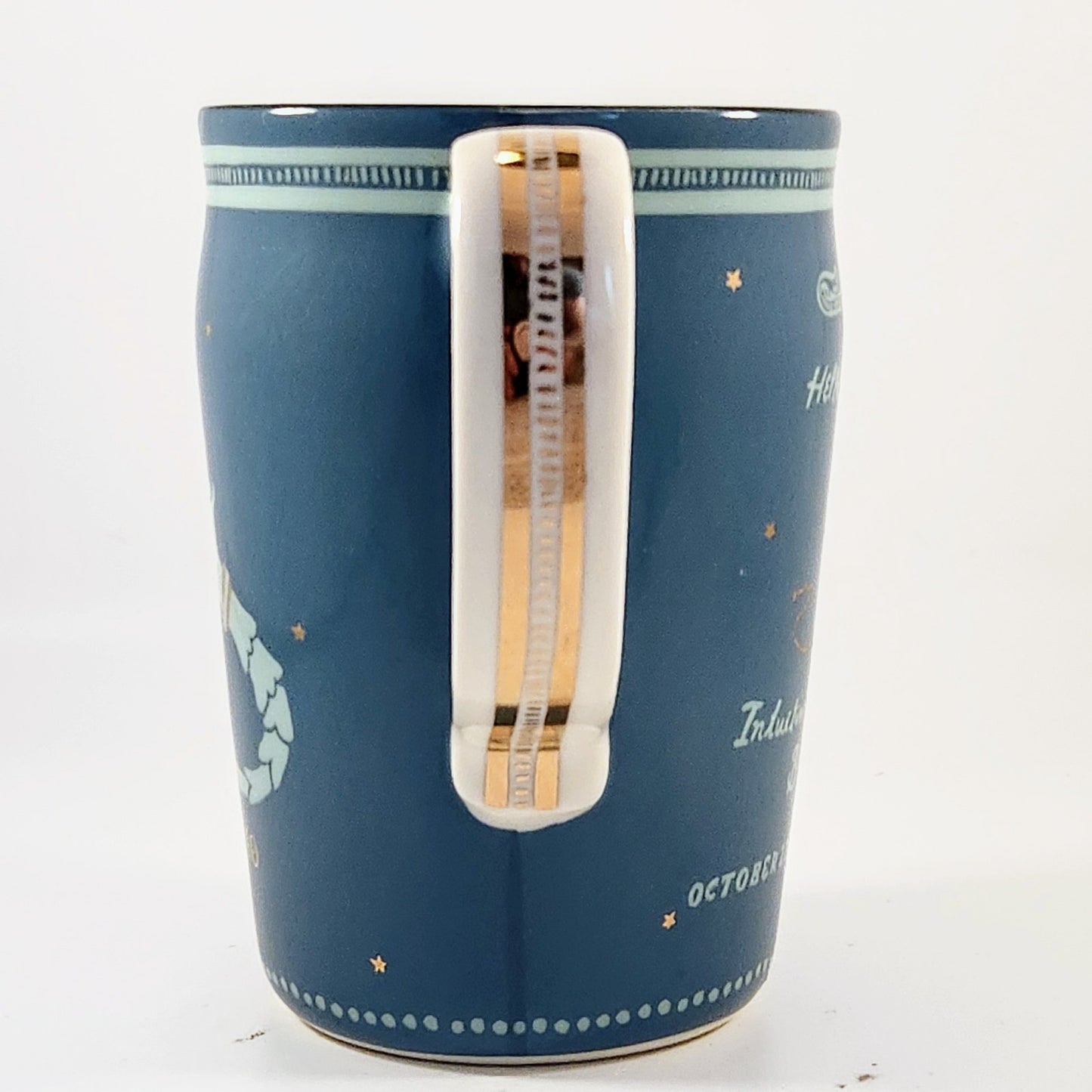 Anthropologie Danielle Kroll Teal & Metallic Gold Zodiac "Scorpio" Mug 14 oz | Home