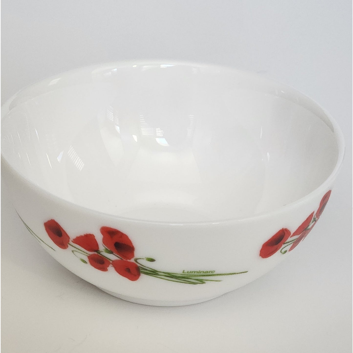 Luminarc Diwali Hypnosis Glass Small Salad Bowls Red Poppies