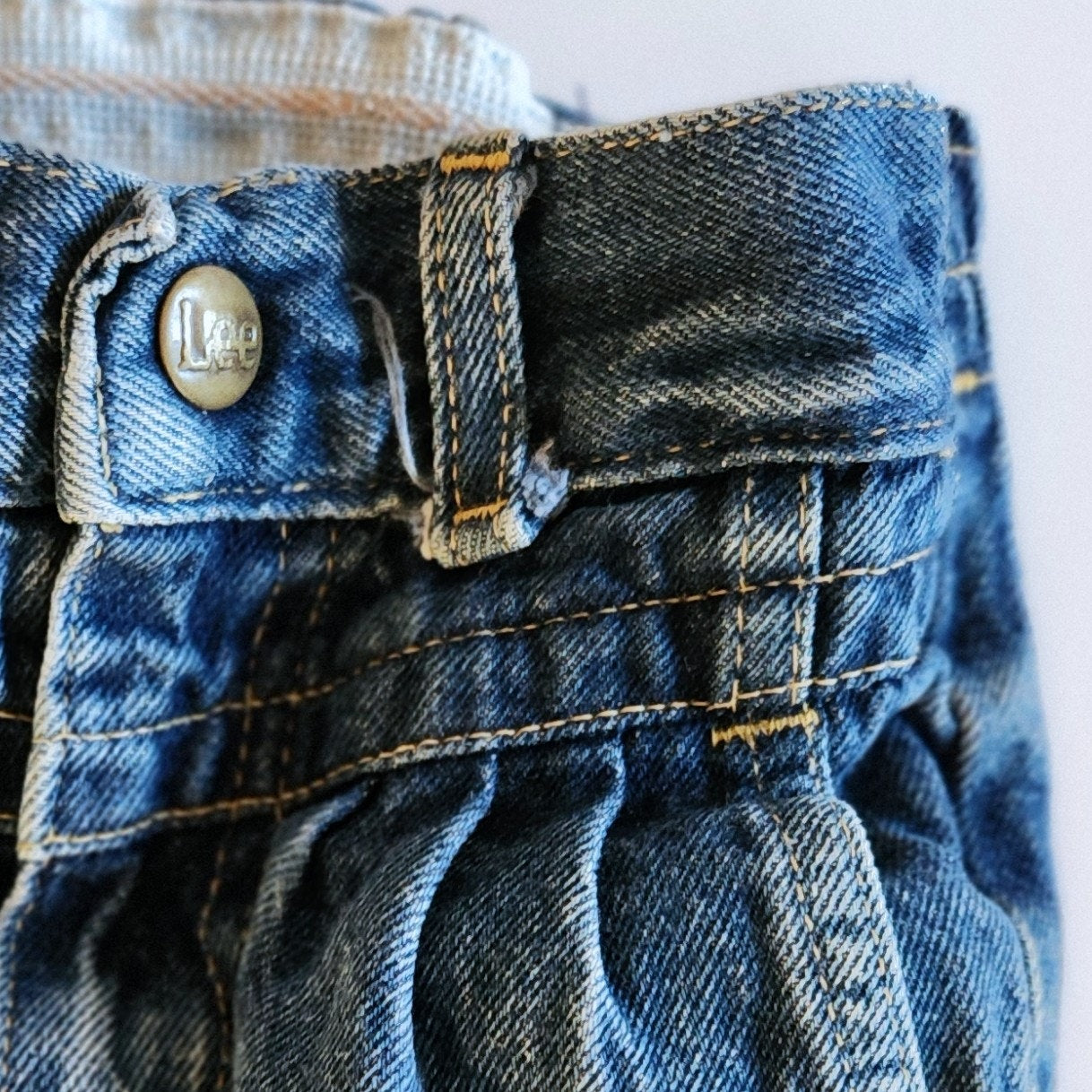 Lee Vintage 1980s Girls High Waisted Pleated Retro Denim Blue Jeans Size 4T