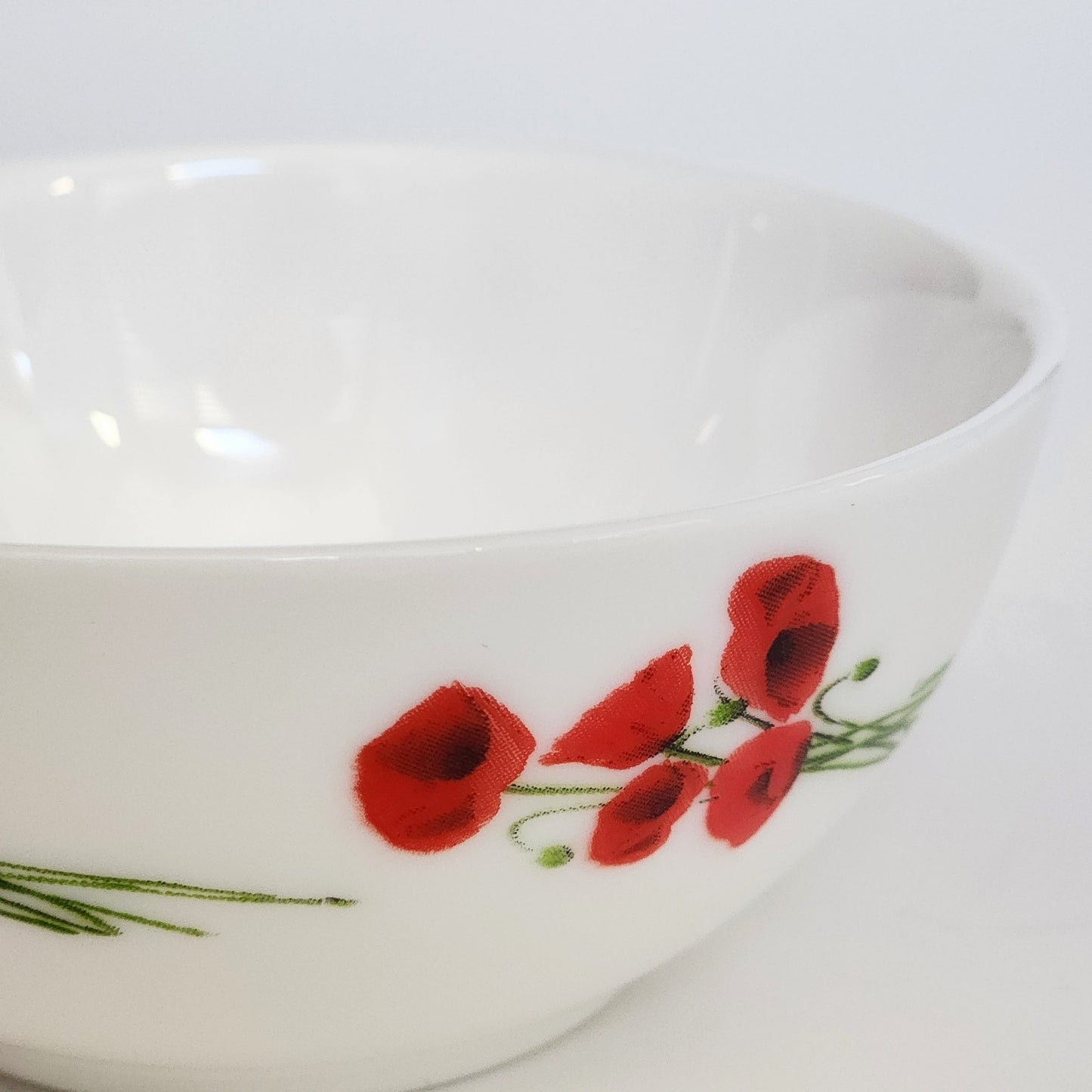 Luminarc Diwali Hypnosis Glass Small Salad Bowls Red Poppies