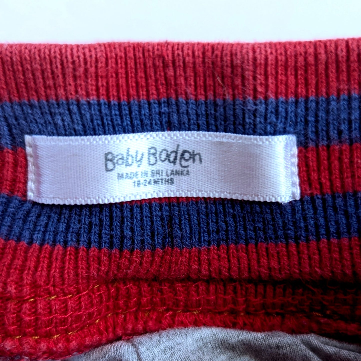 Vintage Y2K Baby Boden Blue Denim Jeans Pants Red Elastic Waistband Lined VGUC