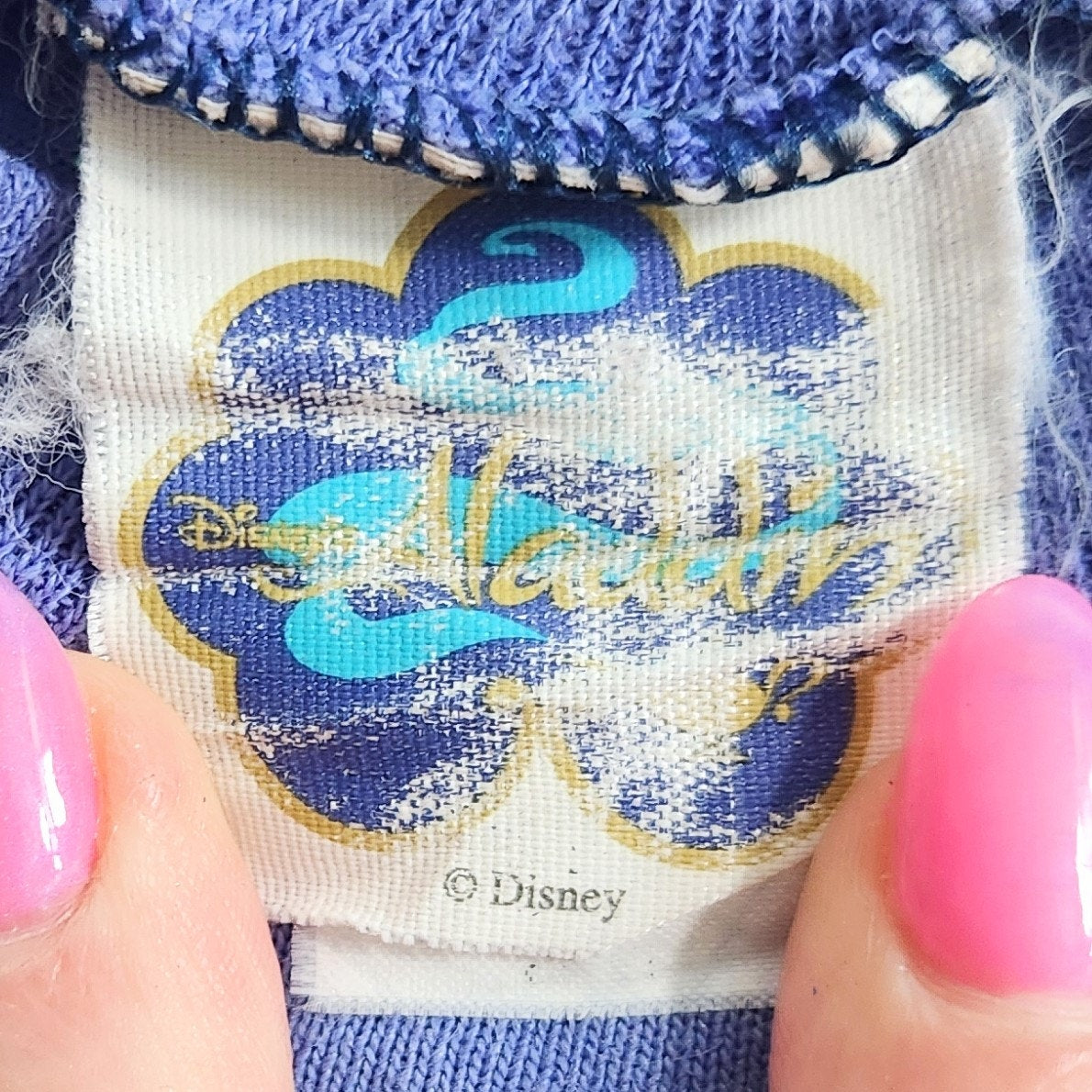 Disney Vintage 1990s Aladdin Toddler Kids Genie Sparkle Blue T-shirt Size 2T