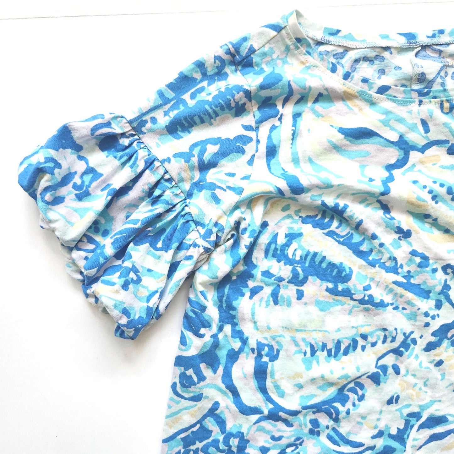Lilly Pulitzer Girls Mini Linden Dress Bennet Blue Shell Size XL 12-14