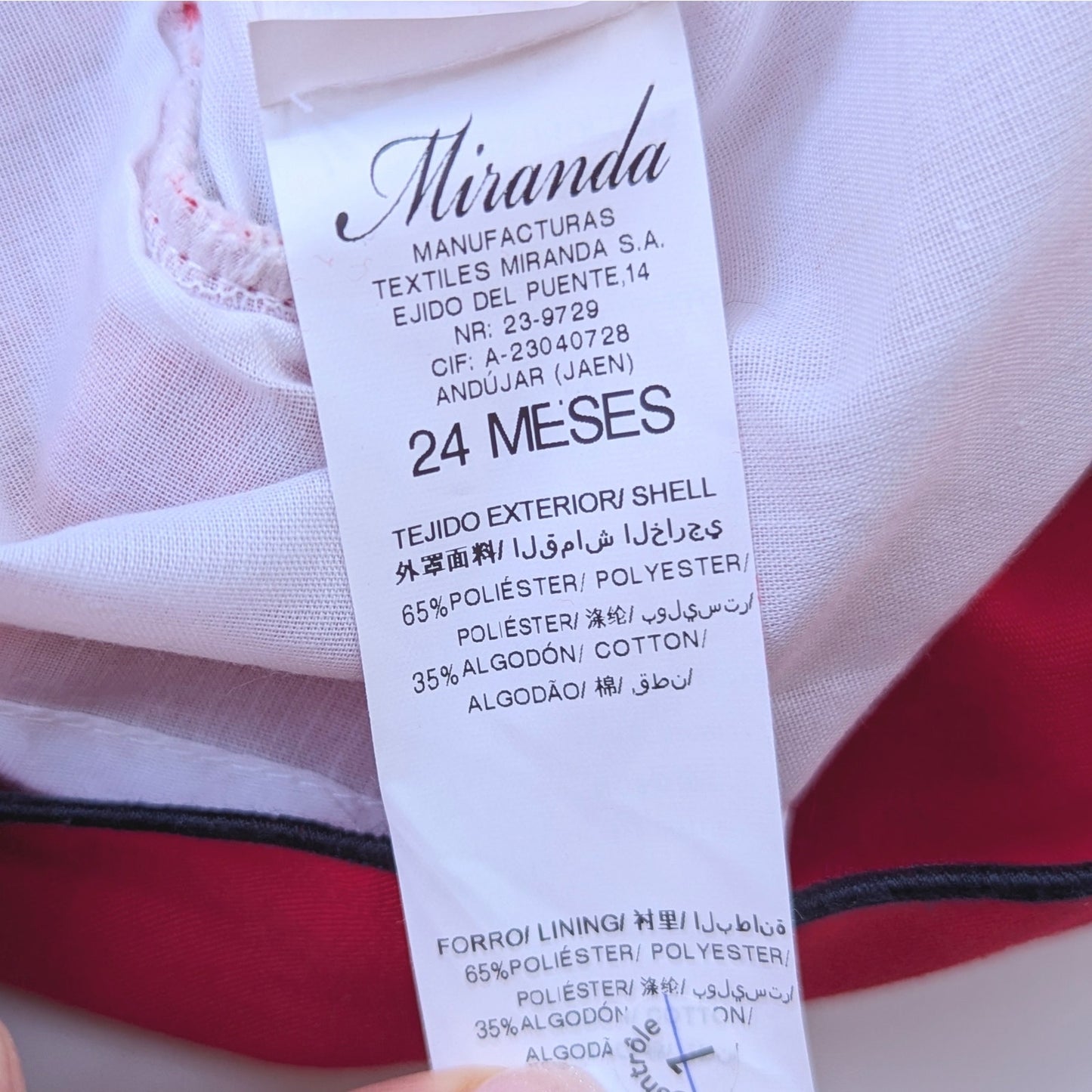 Miranda Baby Girls Red Ruffle Long Sleeve Dress Sz 24 mos NWT