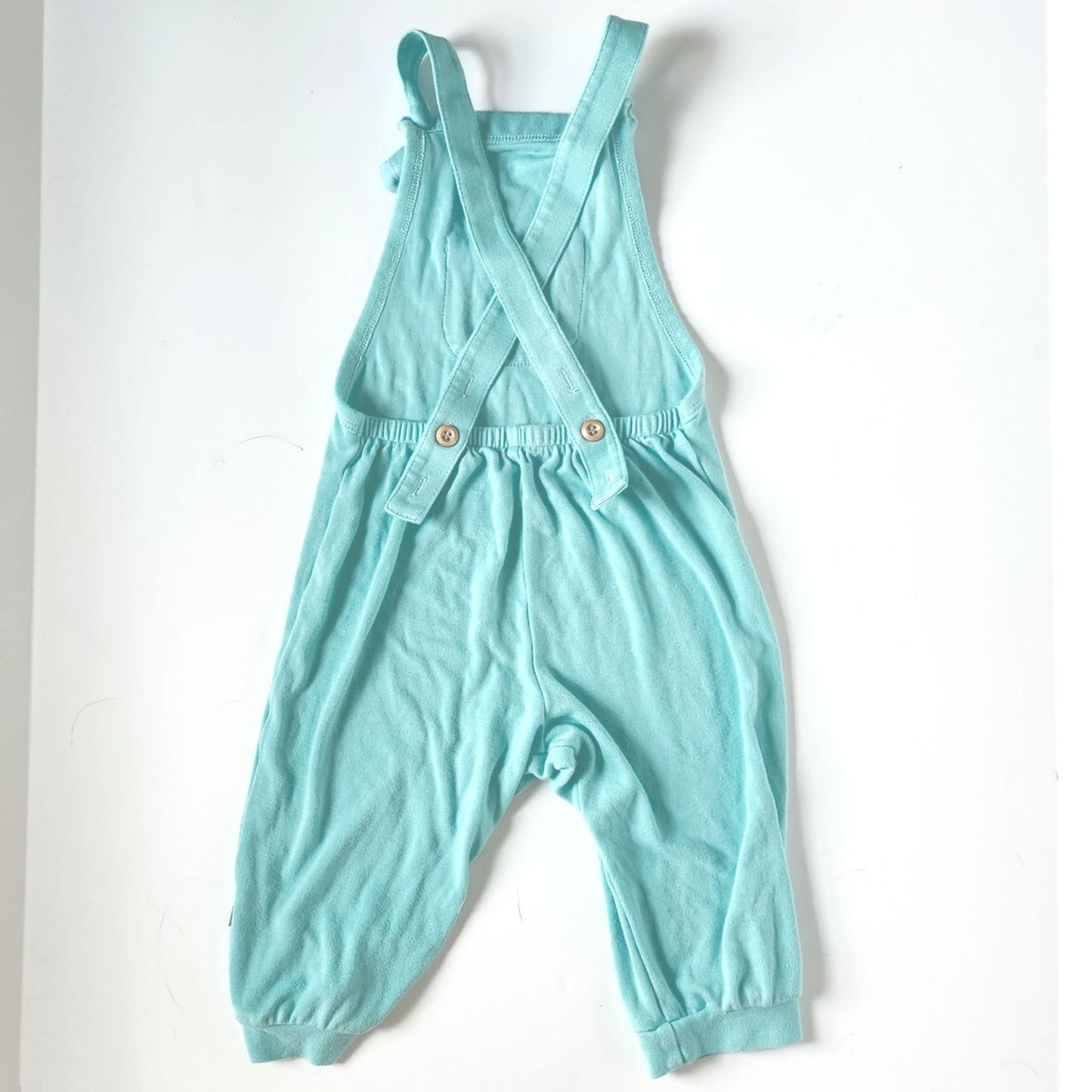 Kyte Baby Bamboo Jersey Adjustable Overall Romper Pants in Turquoise Size 3T