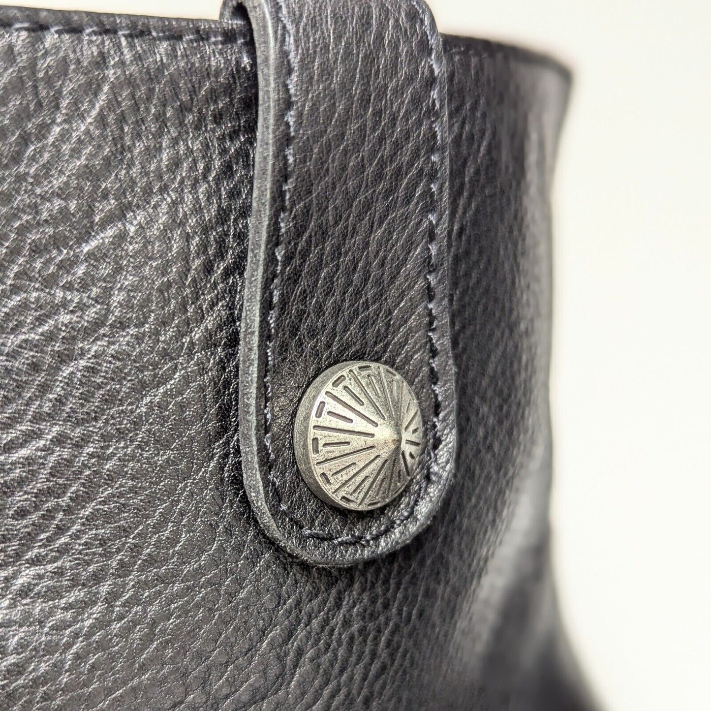 Paige Black Pebbled Leather Heeled Ankle Booties w/ Pewter Stud Size 7.5 NWOT