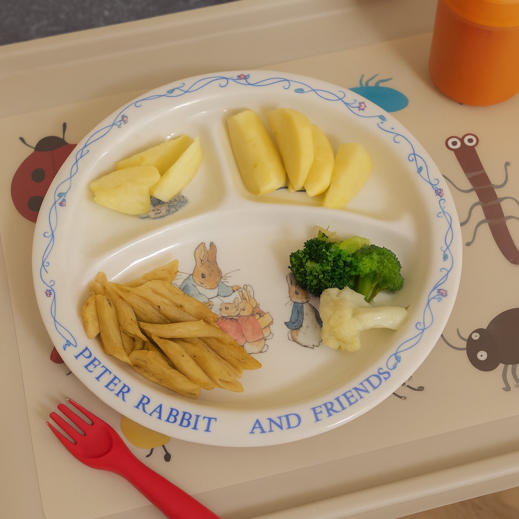 Vintage 1980s Beatrix Potter Peter Rabbit & Friends Divided Kids Toddler Plate
