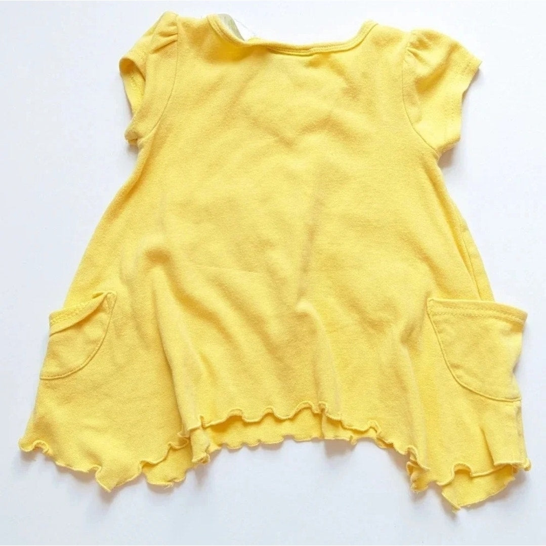 Vintage Sesame Street Baby Shirt Yellow “Love Peace Elmo” Tunic Size 18 Months