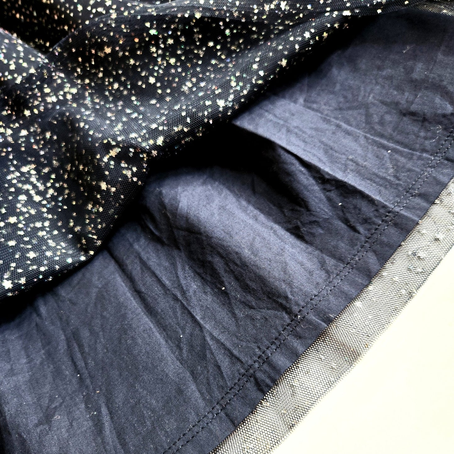 J.Crew Crewcuts Girls' Tulle Long Sleeved Sparkle Velvet Dress Navy Blue Sz XL
