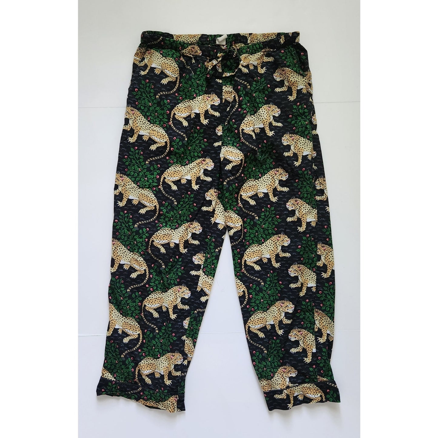 Printfresh Women's Cropped PJ Pajama Pants Organic Cotton Bagheera Print Size XL