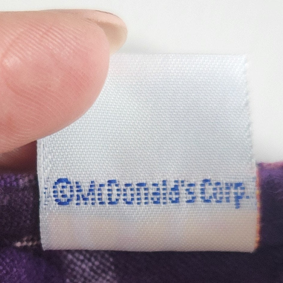 McKids Vintage 90s Baby Purple Plaid Floral Embroidered Jumper Dress Sz 18 mos