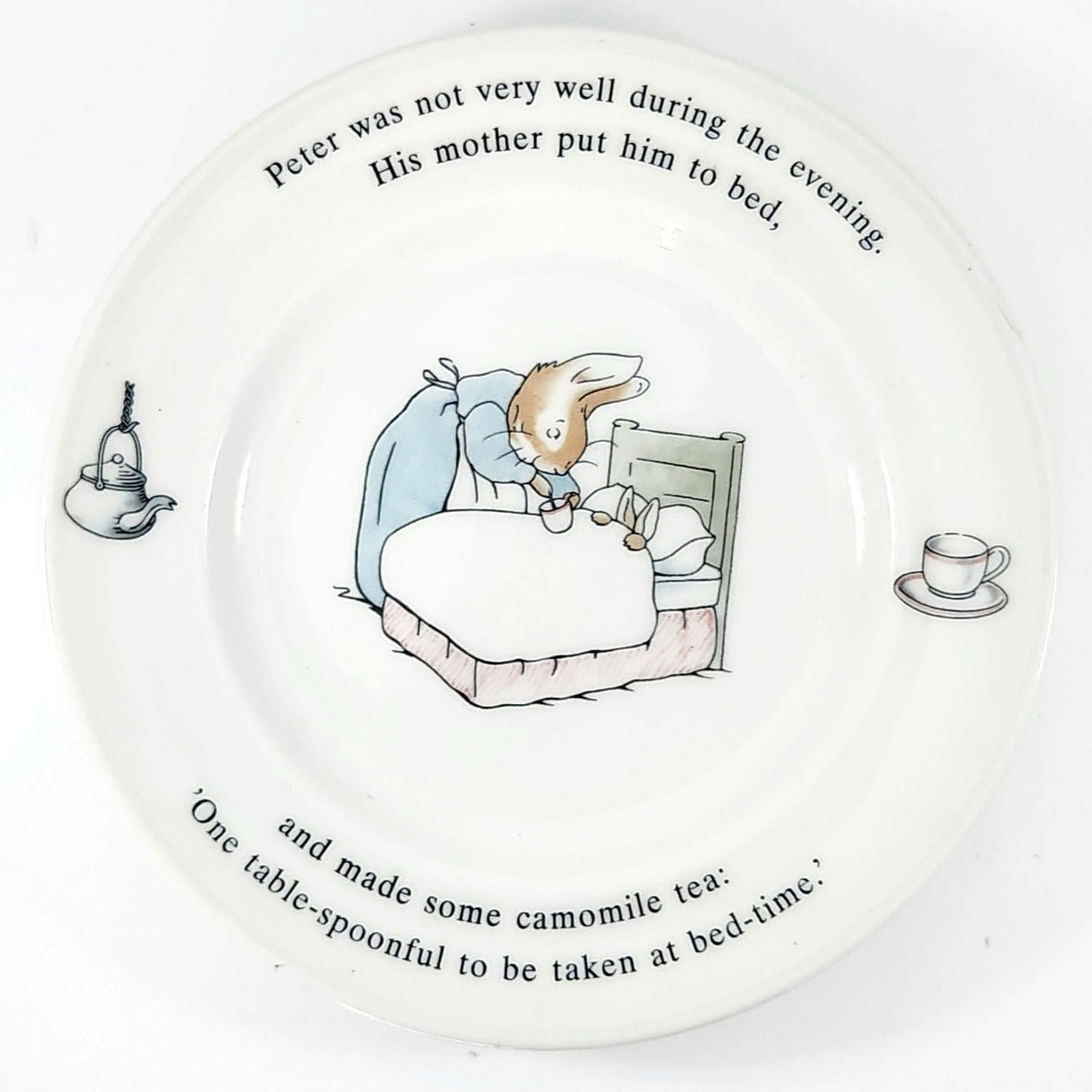 Vintage 1990s Wedgwood Beatrix Potter Peter Rabbit Plate & Mrs. Tiggy-Winkle Mug
