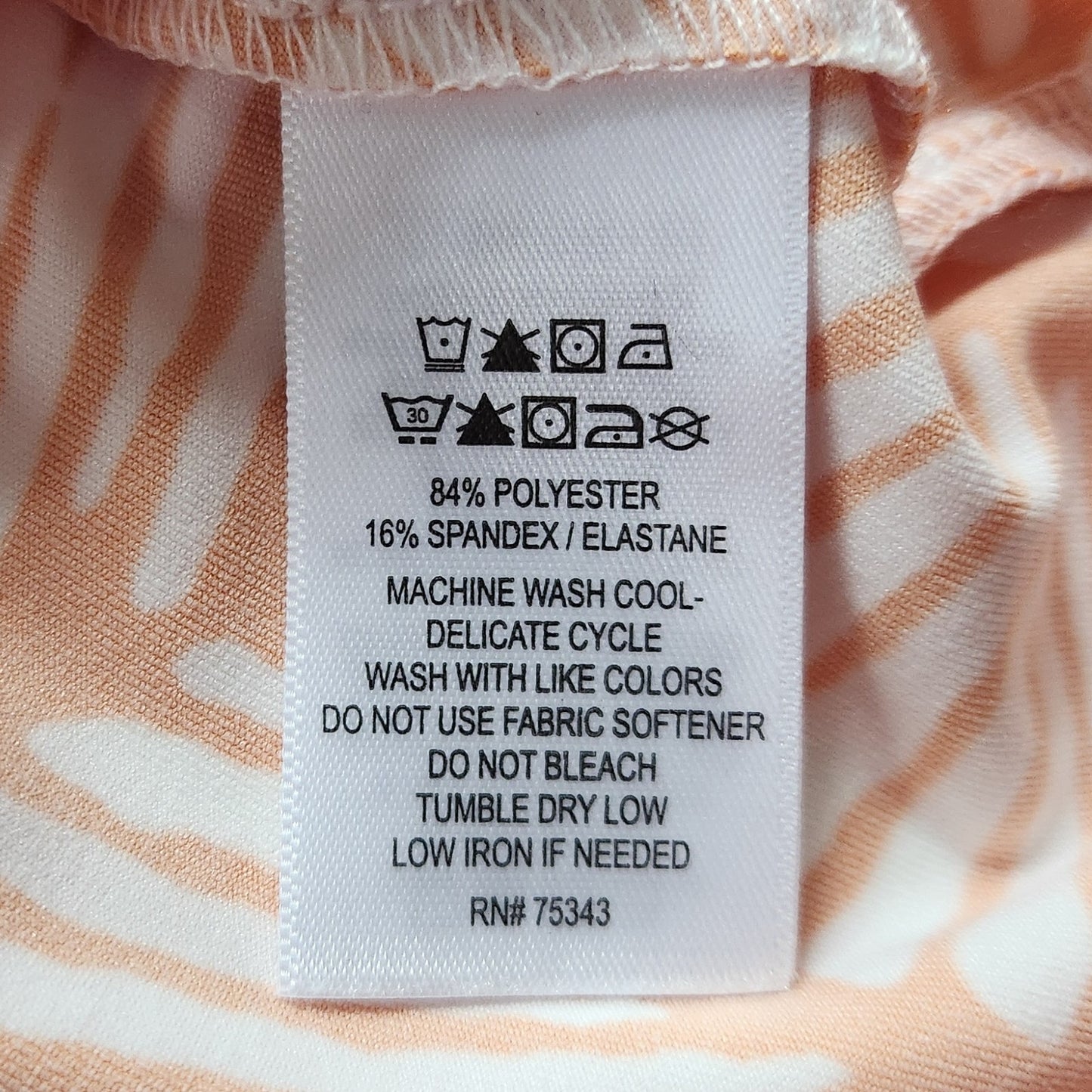 Tommy Bahama Women's Sleeveless Orange & White Print Polo Golf Shirt Size M