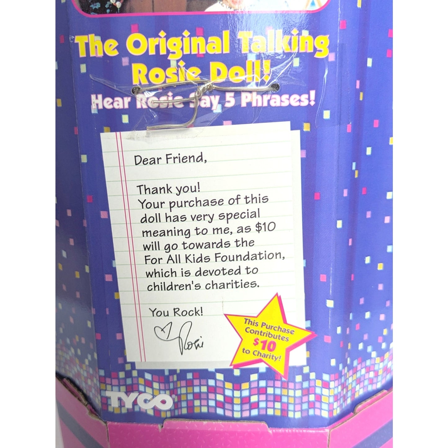 Vintage Rosie O’Donnell Talking Doll – 1990s Tyco Plush – Works! NIB Toys R Us Box – Kids Pop Culture Collectible