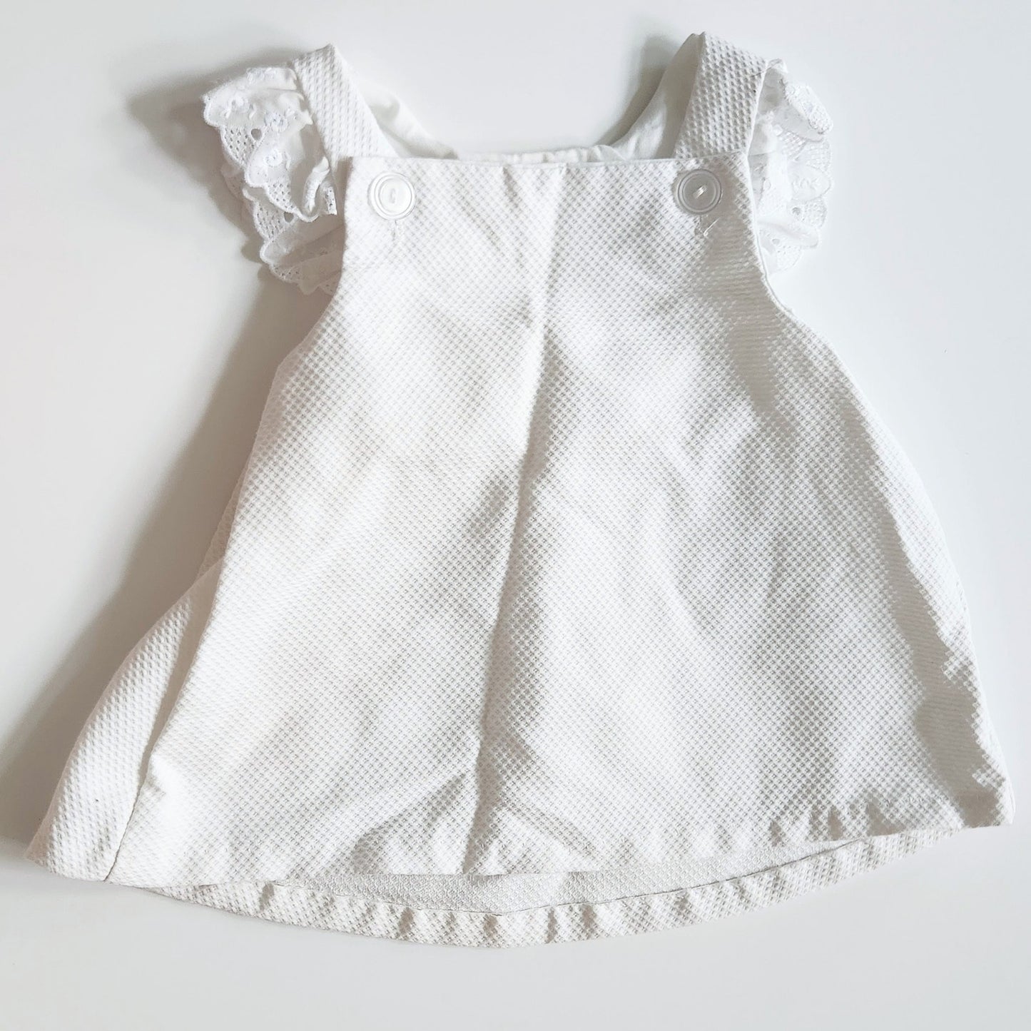 Little Bitty Vintage 1980s Baby Girls White Bear & Sailboat Dress Size 18 Months