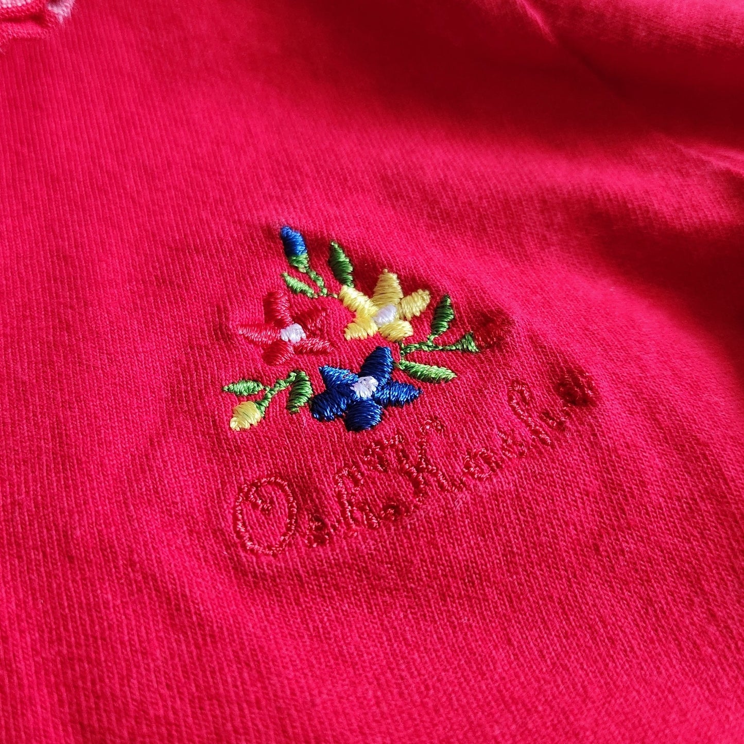 Oshkosh B'gosh Vintage 1980s Girls Red Button Top Gingham Collar Size 6