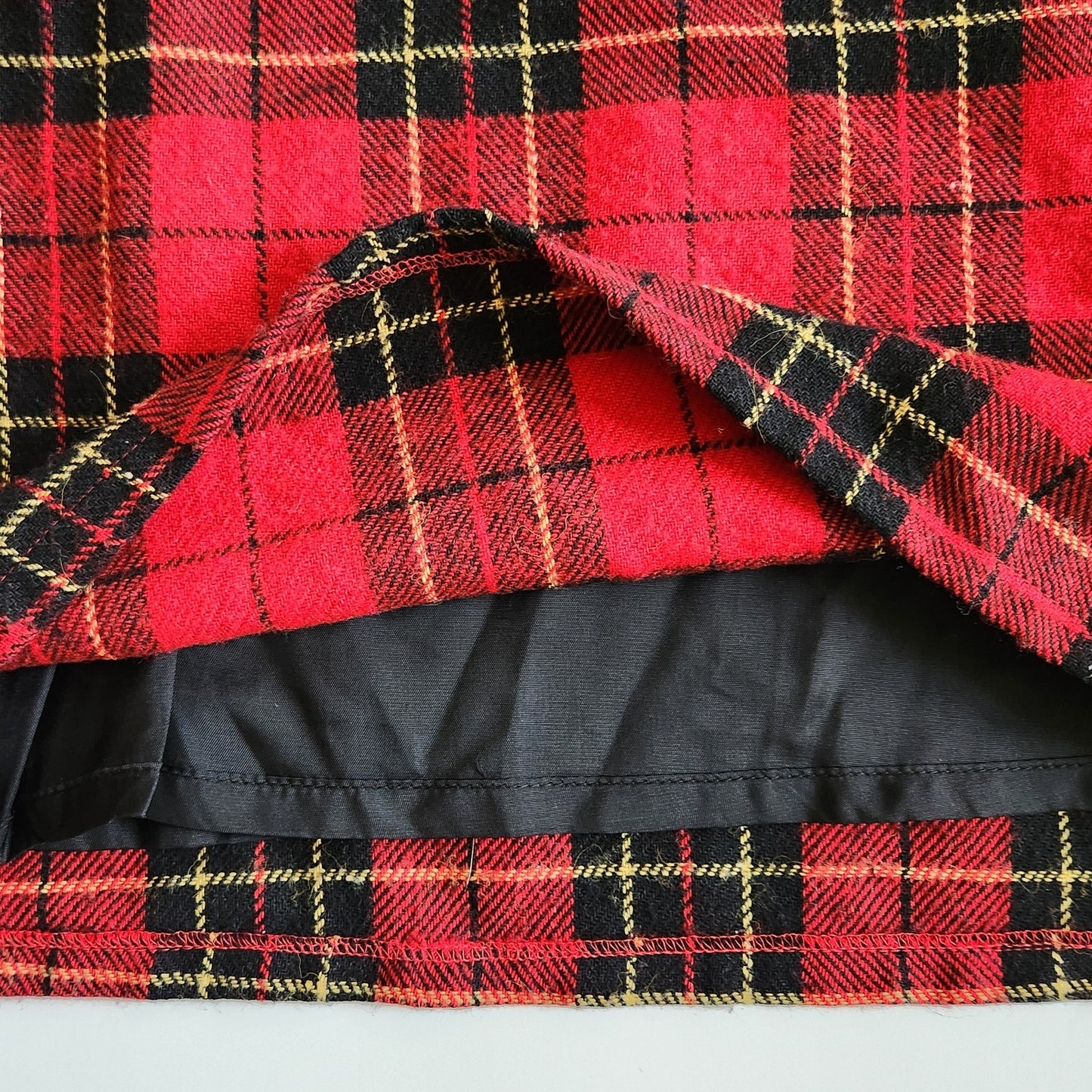 Talbots Kids Vintage 1990s Red Plaid Wool Blend Jumper Dress Size 12