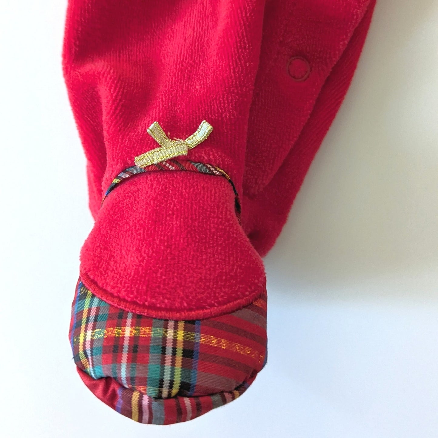 Little Me My First Christmas Footie Outfit Baby Sz 9 Mos Red Velour Ruffles