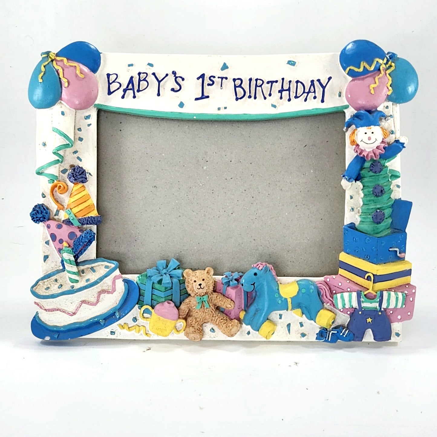Vintage Papel Giftware 1990s 3D Pastels Baby’s 1st Birthday 4x6 Picture Frame