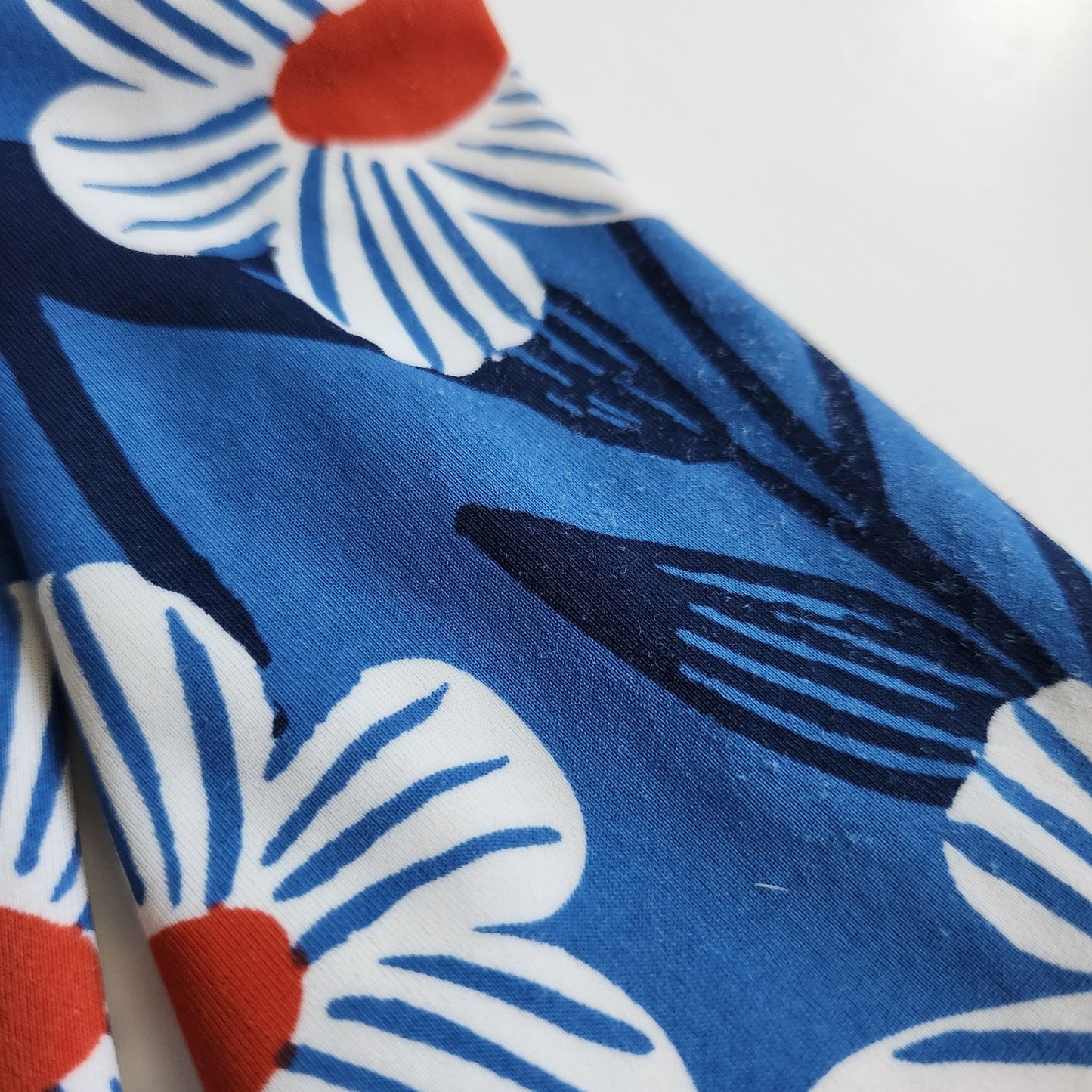 Hanna Andersson Girls Printed Mixie Rashguard Short Swim Set Blue Daisy Size 8 | 130 cm