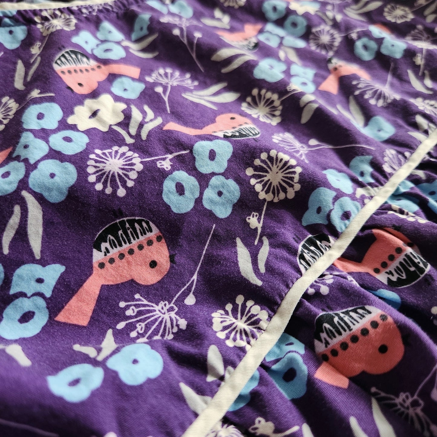 Hanna Andersson Girls Bird Woven Top Chateau Purple Size 14-16 | 160 cm