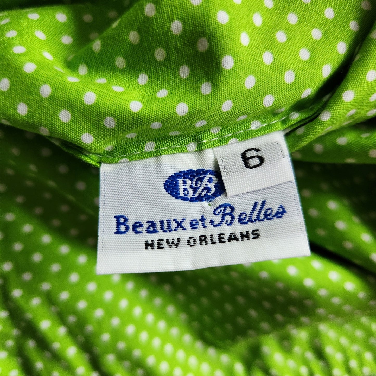 Beaux et Belles New Orleans 2-piece Pink & Green Polka Dot Flip Flops Set Size 6