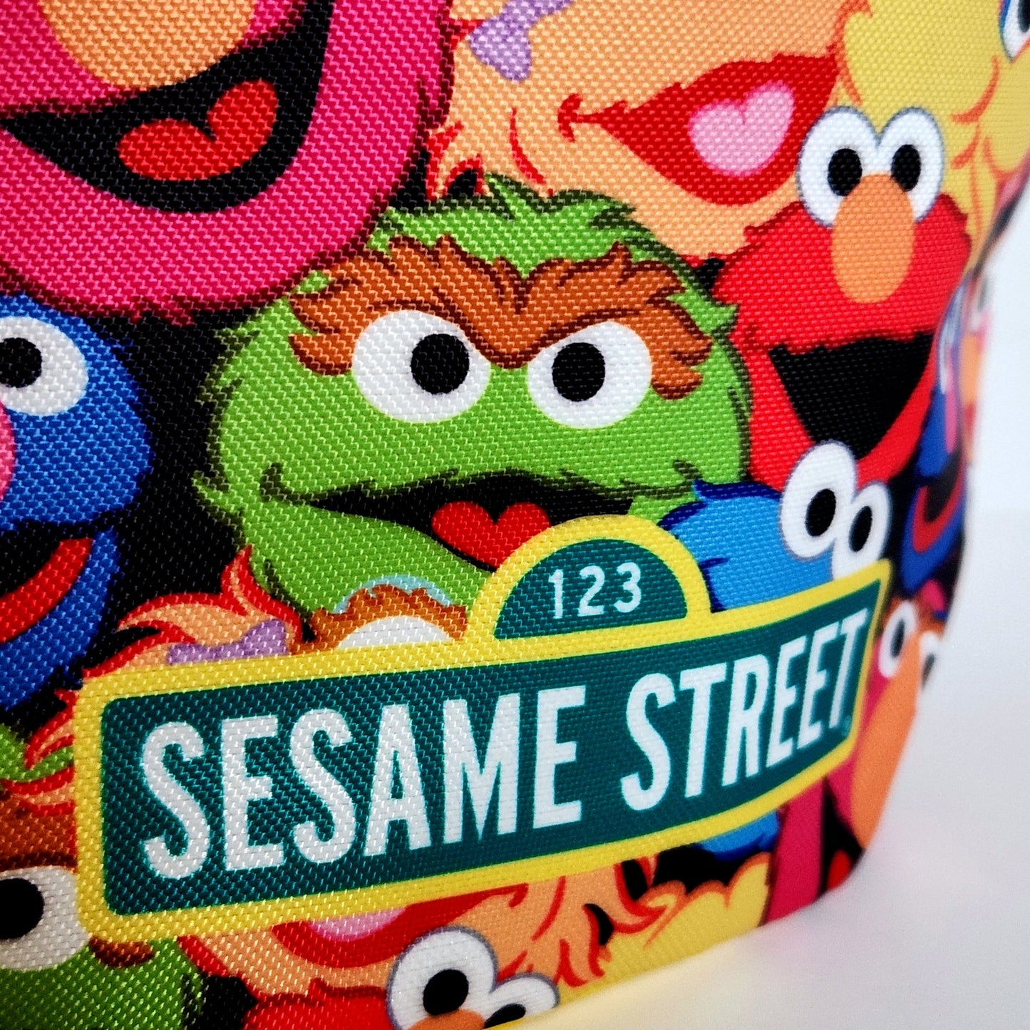 Sesame Street Elmo Kids Collapsible Nylon Gift Basket Bucket Tote Bag