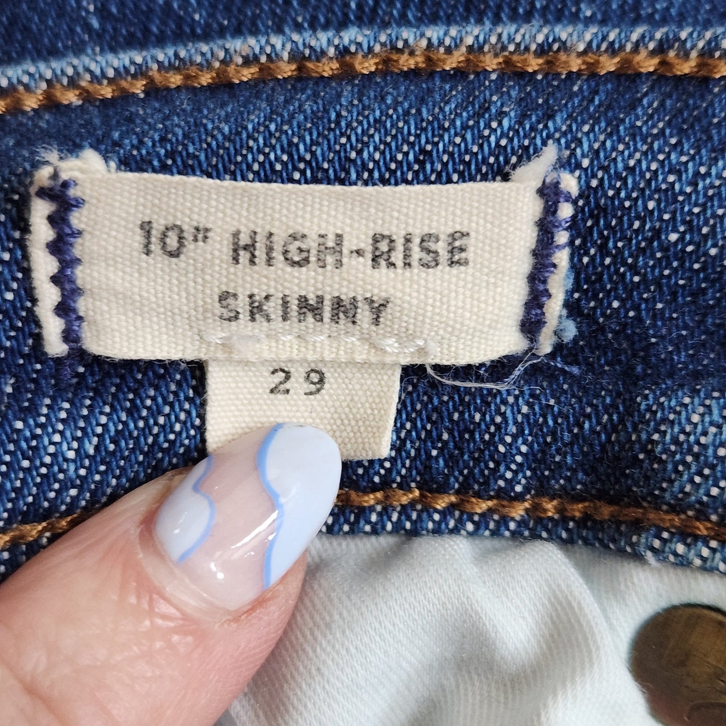 Madewell 10” High-Rise Skinny Jeans | Roz Wash Dark Denim Blue | Size 29