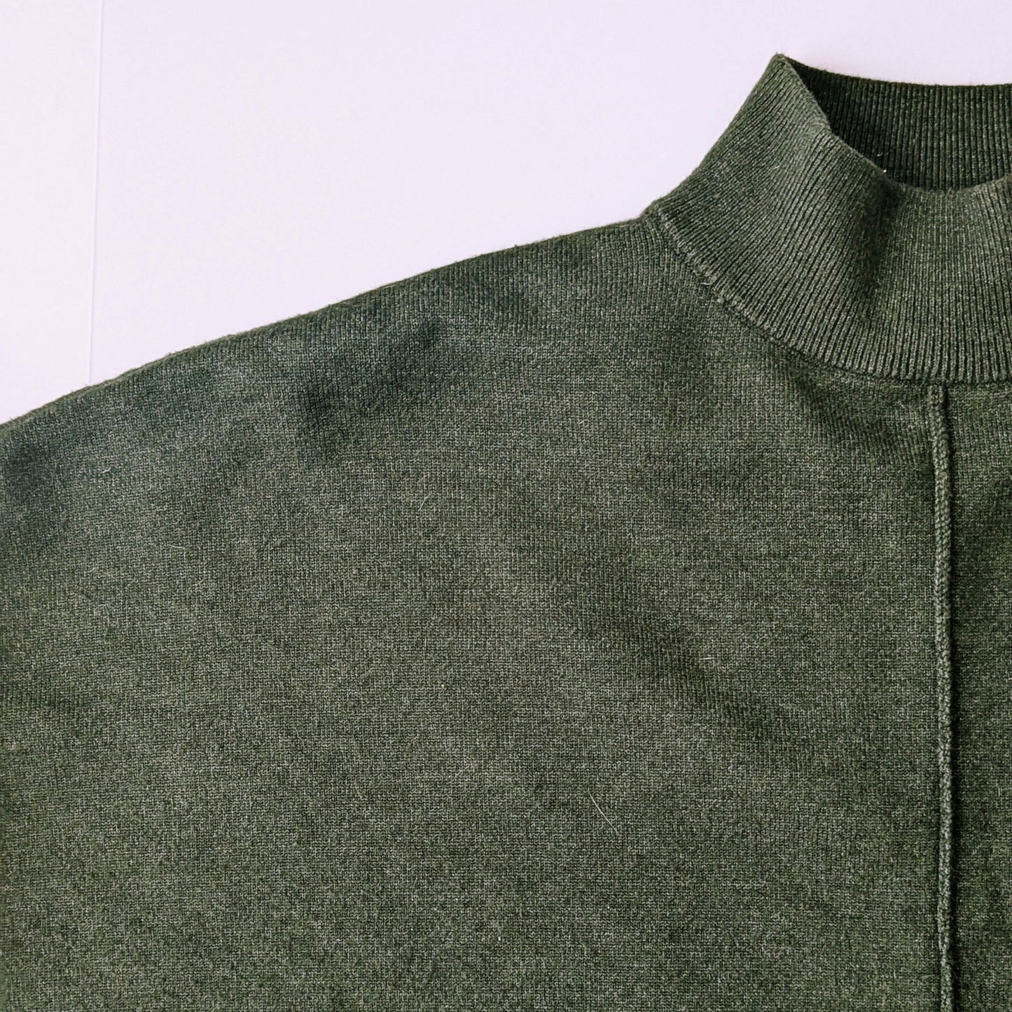 Saks Fifth Avenue Faux Fur Cuffs Sweater Olive Green Size Small