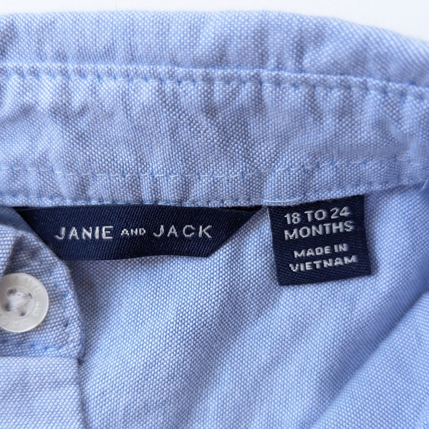Janie and Jack Embroidered Oxford Shirt Nutcracker Blue Button-down Sz 18-24 mos
