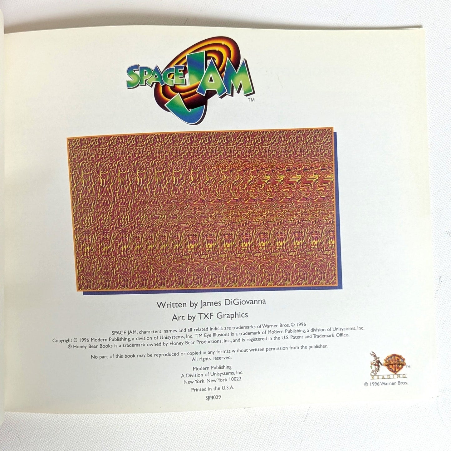 Warner Bros Vintage 1996 Space Jam Magic Eye Illusion Looney Tunes Book