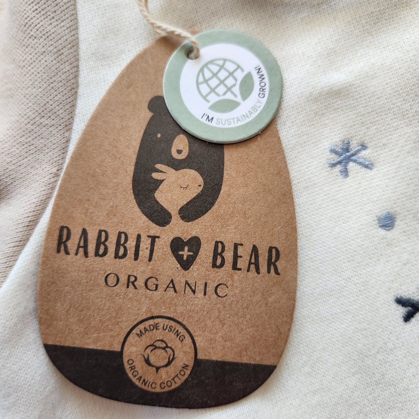 Rabbit + Bear Organic Cotton Snowman Embroidery Sweatshirt NWT Size 12 months