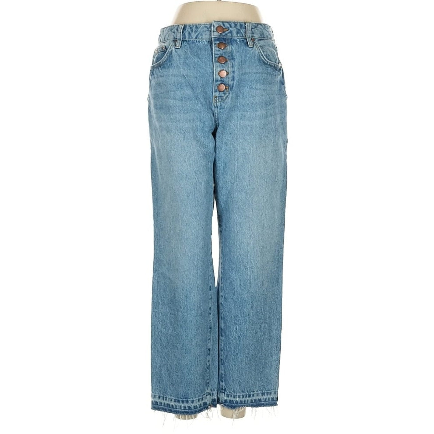 Boden Women's High Rise Straight Leg Jeans Light Wash Blue Size 8R US | 12R UK