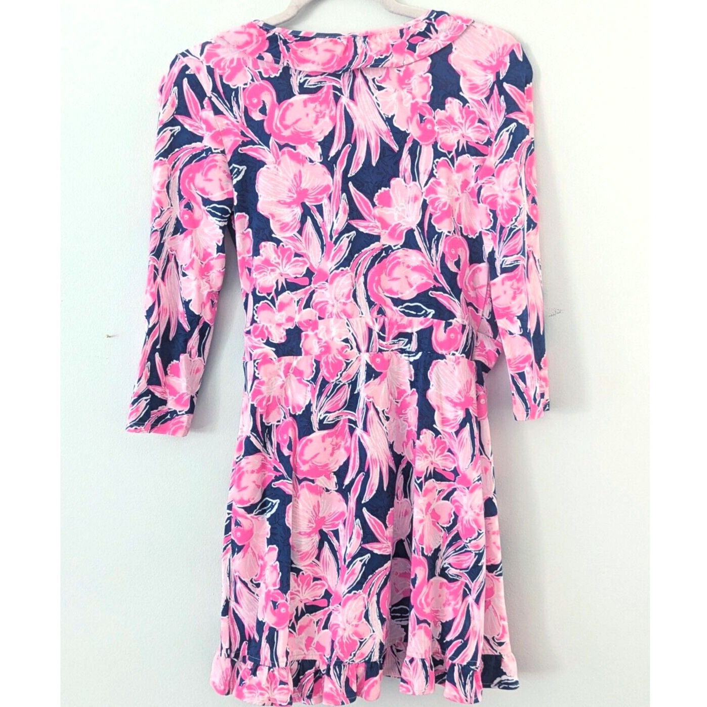 Lilly Pulitzer Jessalynne Romper in Inky Navy Flamingle Skort Dress Size XS