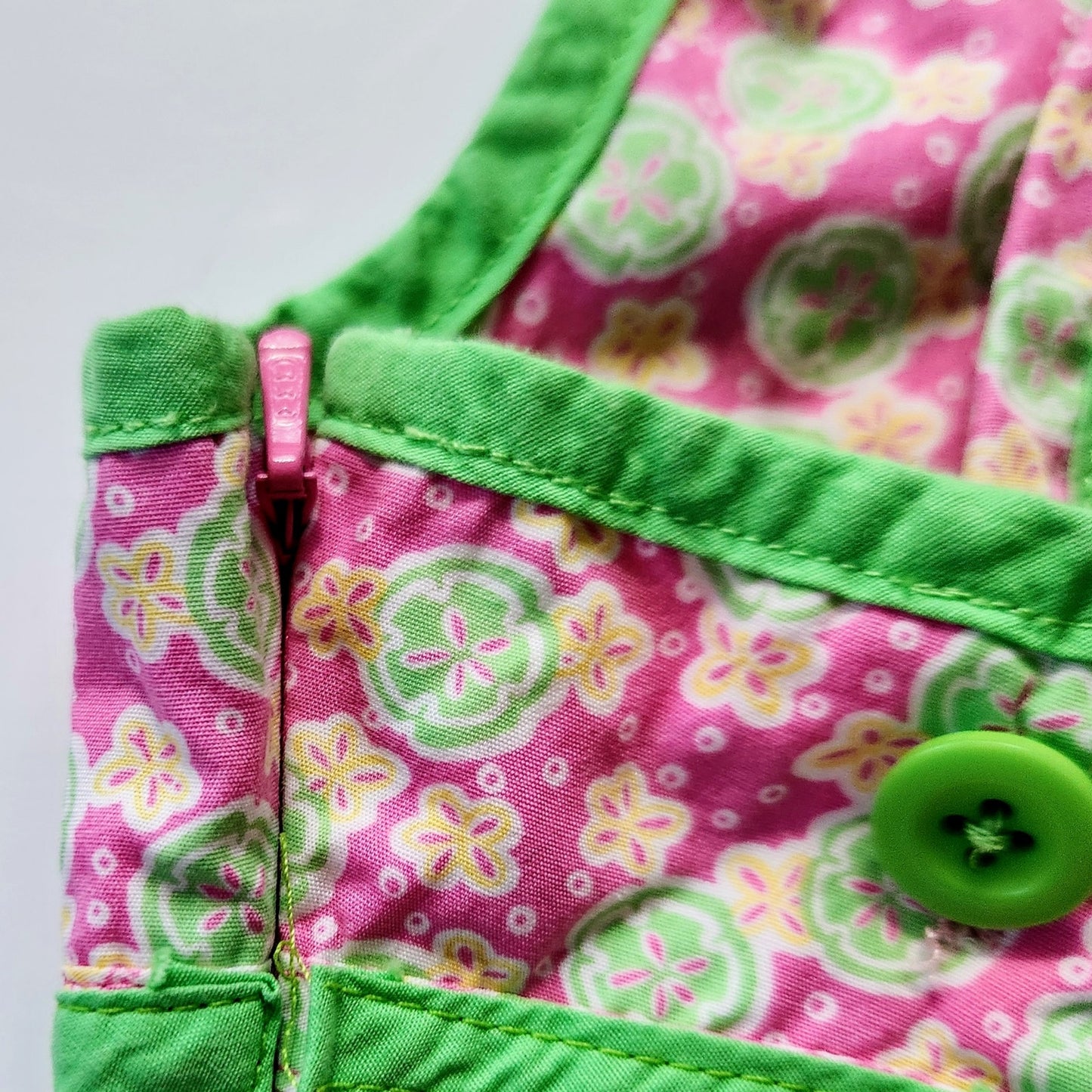 Lilly Pulitzer Vintage 90s Girls Pink & Green Sandollar Sleeveless Dress Size 5