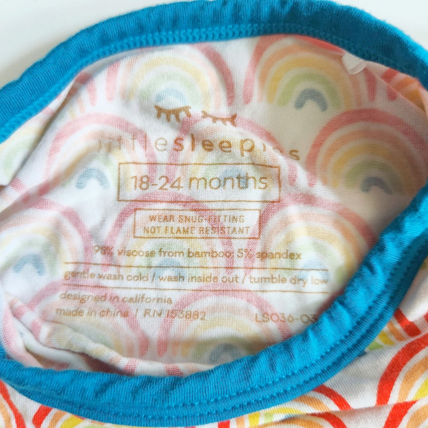 Little Sleepies Primary Rainbows Short Sleeve & Pants Pajama Set Size 18-24 Mos