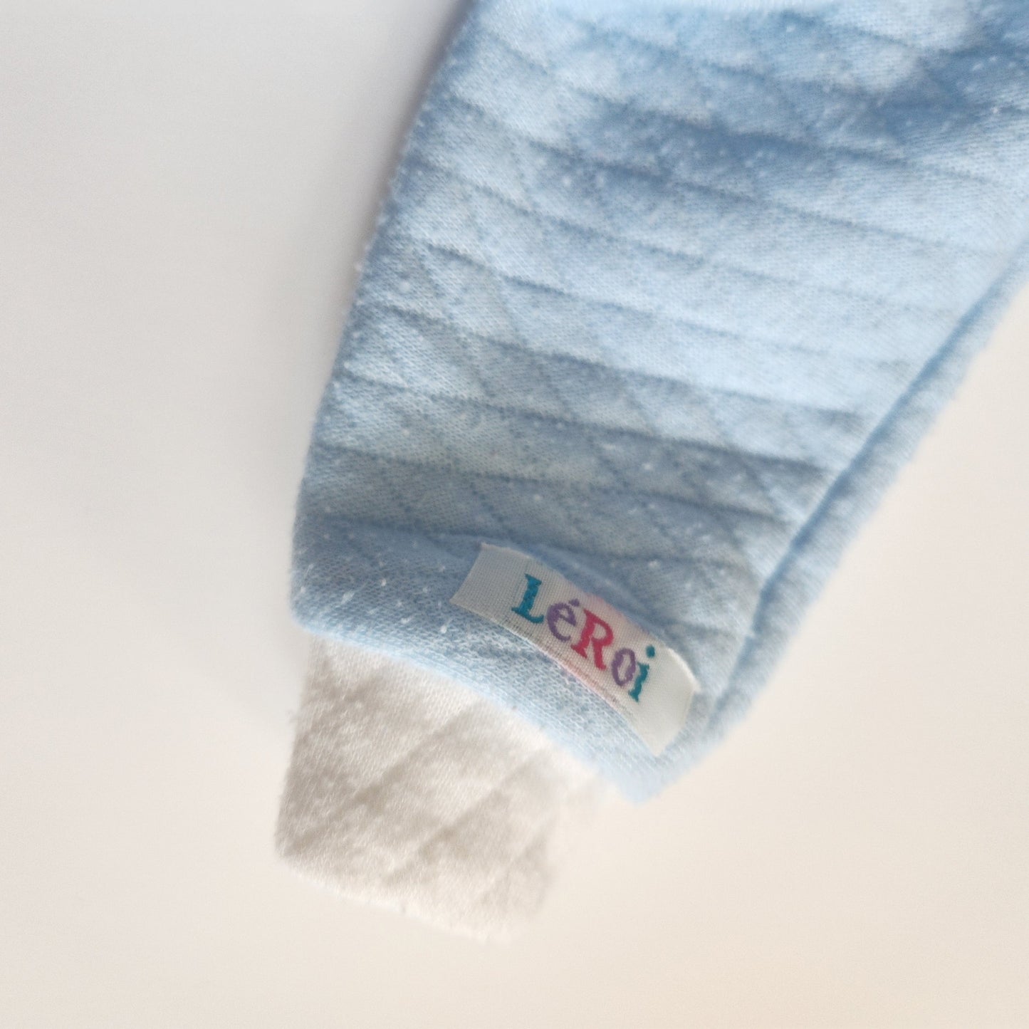 LéRoi Vintage 80s Kov.R.Alls Blue Baby Bear Quilted Footie Sleeper Size 0-3 mos