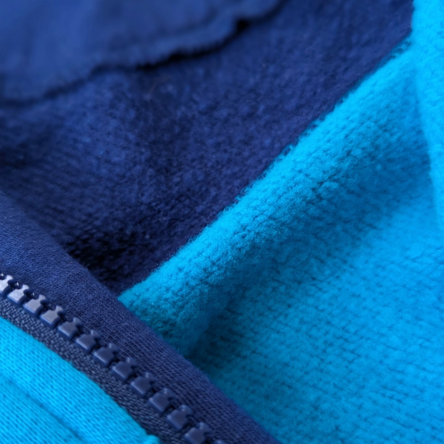 Nike Infant Fleece Color Block Coverall Blue Turquoise Orange Sz 12 mos 74-80 cm