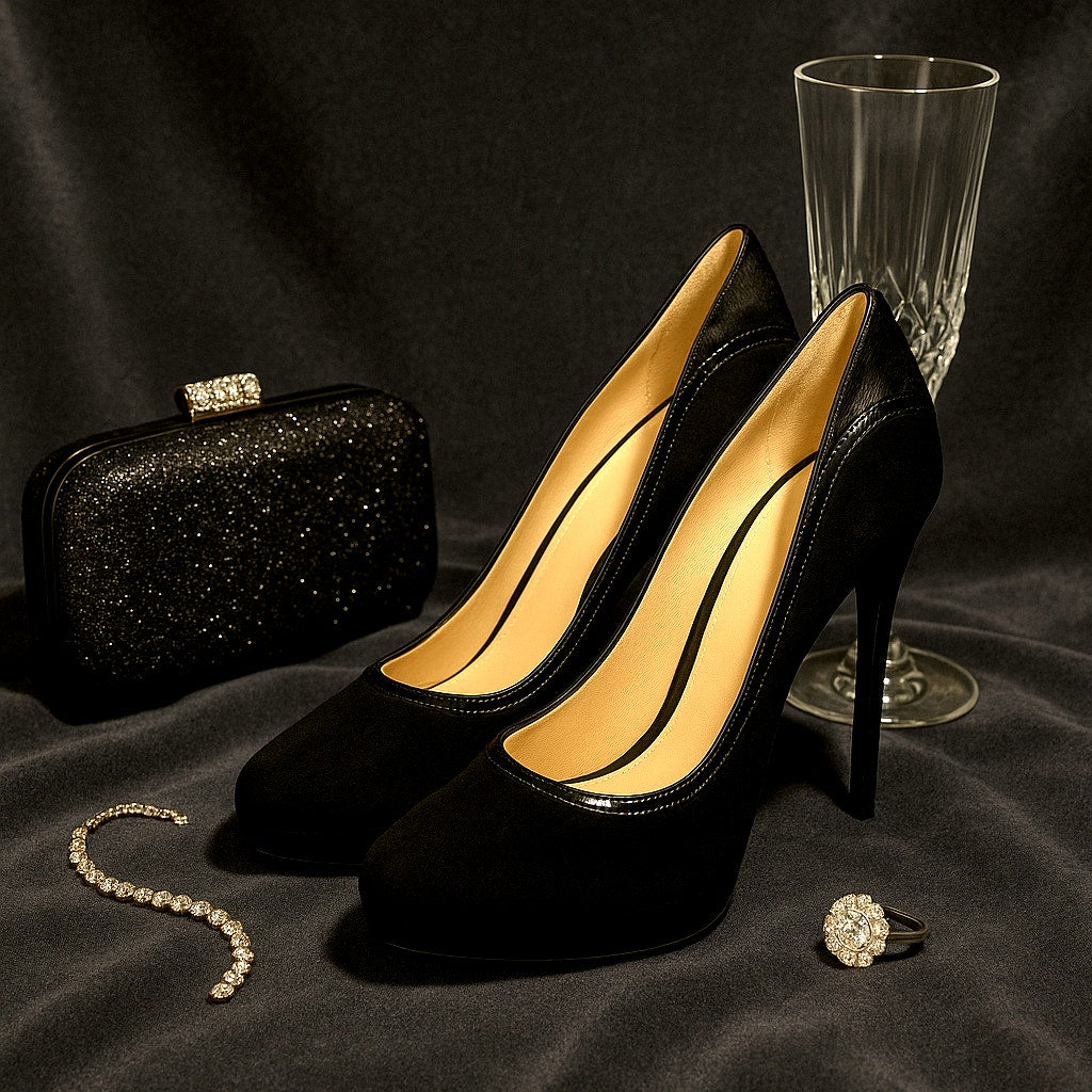 Brian Atwood Women's Black Suede Patent Leather Pony Hair Stiletto Heels Size 41 | 10