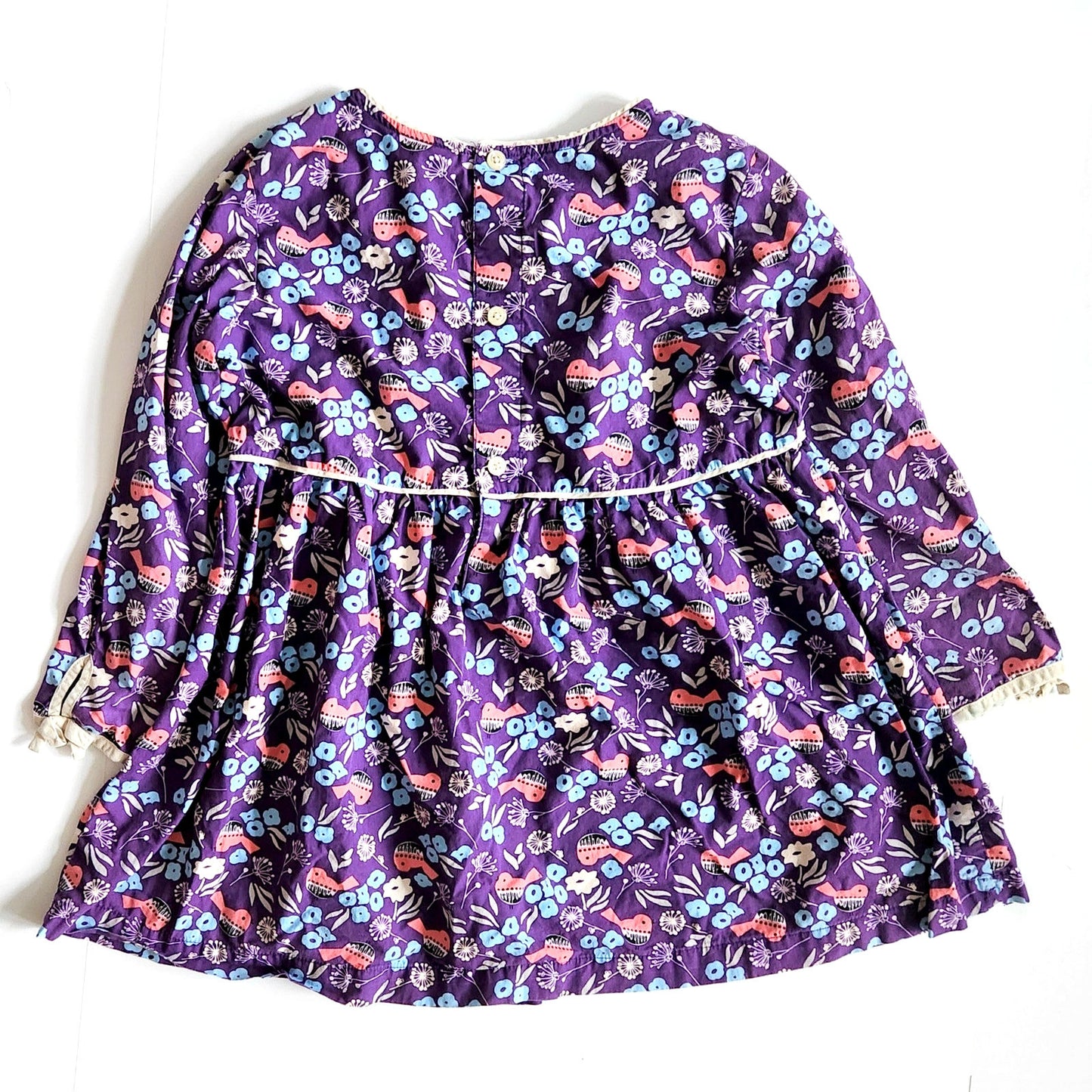 Hanna Andersson Girls Bird Woven Top Chateau Purple Size 14-16 | 160 cm