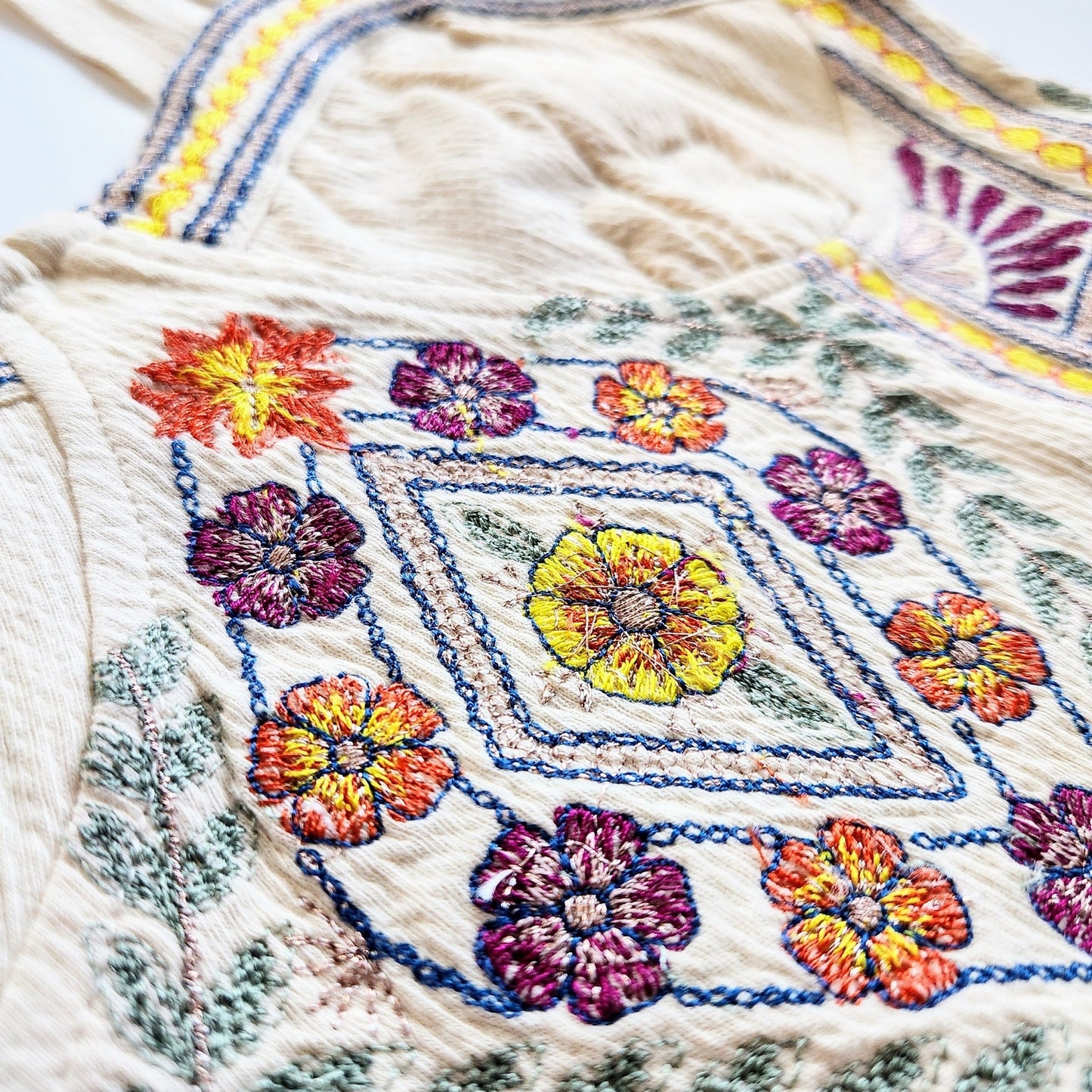 Free People Women's Datura Corset Sleeveless Crop Top Boho Metallic Embroidery Size S
