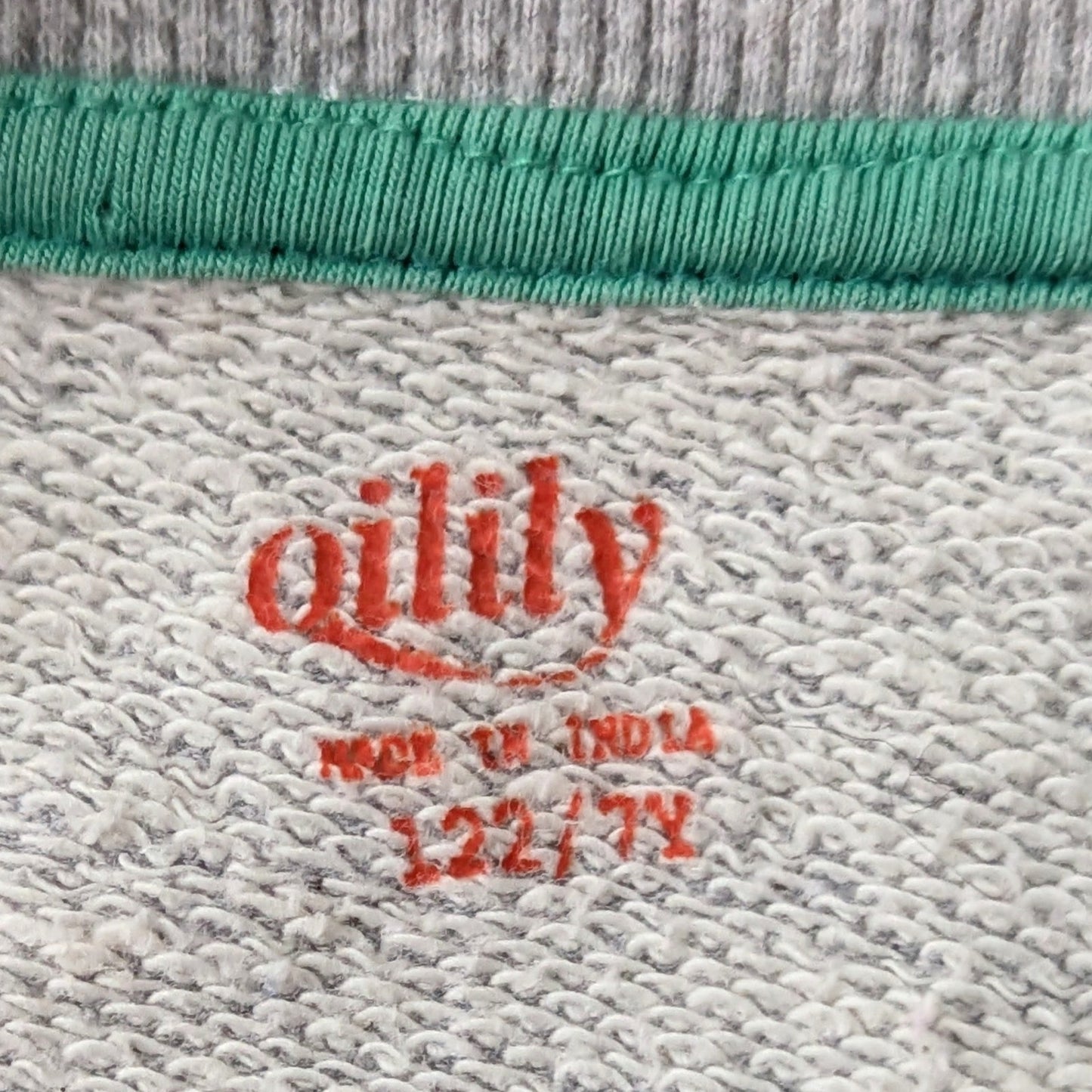 Oilily Believe Sweater Gray Crewneck Sequins Embroidery Size 7 | 122 cm